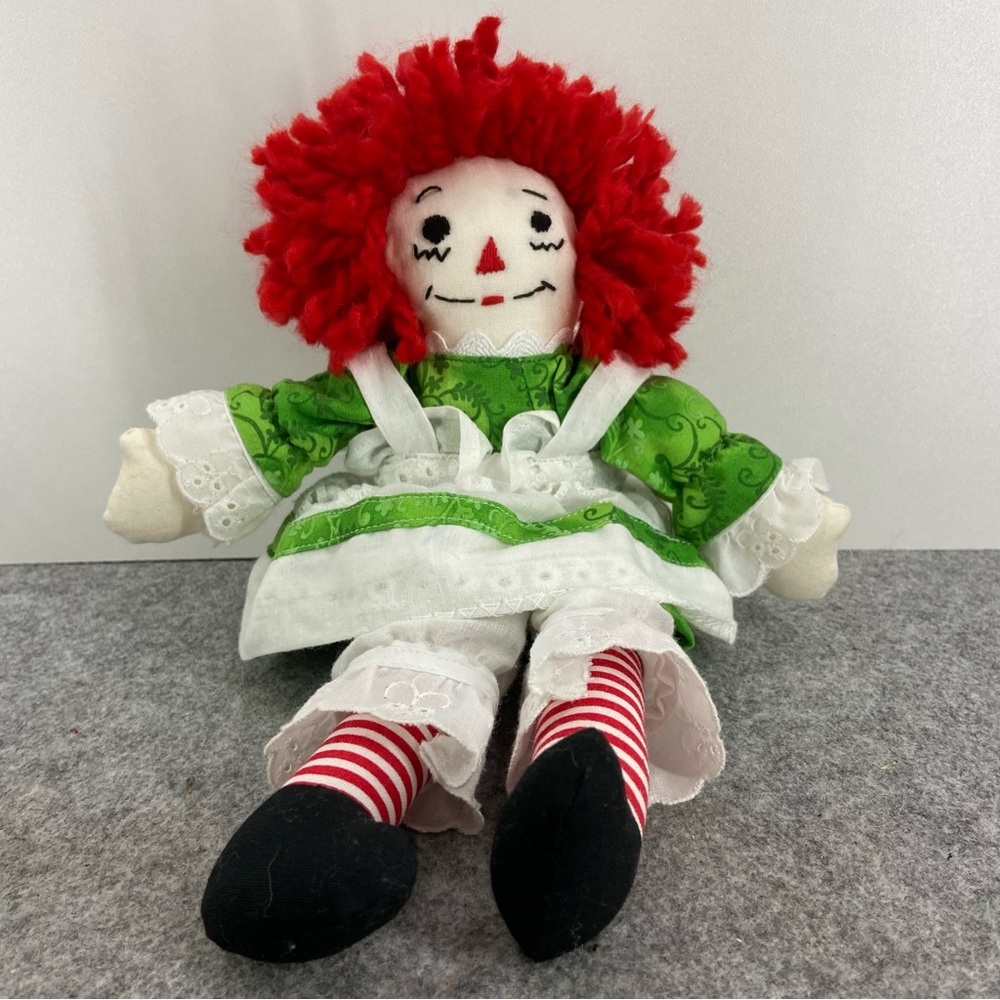 Vintage Style Handmade Raggedy Ann 12 inch Plush Doll